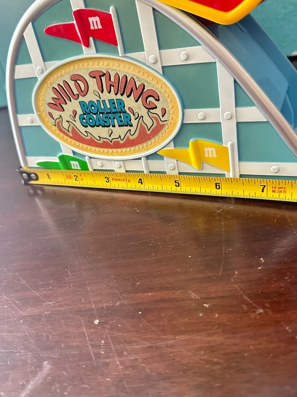 M&M's Wild Thing Roller Coaster Ride Dispenser Green Red MM Vtg Candy